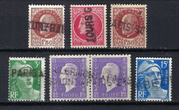 FRANCE Ca.1941-50: Lot D'obl. Avec Oblitérations Linéaires - Usados