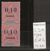 1902 MNH Madagaskar Yvert 53-I + 53-II - Nuovi