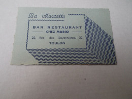 La Mascotte Chez Mario Toulon - Cartes De Visite