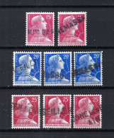 FRANCE Ca.1950-59: Lot D'obl. Avec Oblitérations Linéaires - Usati