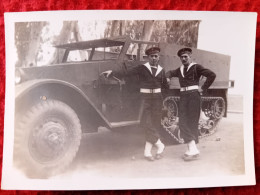 MARINE ECOLE DES FUSILIERS CAMION BLINDE A CHENILLES PHOTO 9 X 6 CM - Guerra, Militari