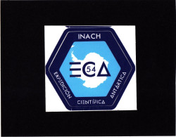 Adesivi, Sticker, Autocollant, Cile, INACH, Instituto Nacional Antartico Chileno, ECA 54, Piccola Piega In Basso, Cm 9x8 - Other & Unclassified
