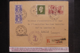 FRANCE - Enveloppe Du Poste Navale 85 En Recommandé Pour Sète En 1945, Voir Annotation - L 152734 - Scheepspost