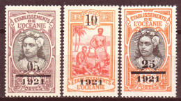 Oceania 1921 Y.T.44/46 **/MNH VF/ F - Neufs