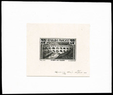 N°262, Pont Du Gard: Epreuve De Couleur En Noir Petit Format Signée Du Graveur (Henry Cheffer) Sur Carton, R.R.R. Et SUP - Neufs
