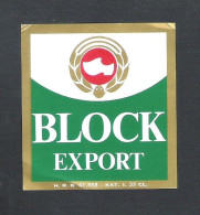 BLOCK EXPORT  - 33 CL  - 1 BIERETIKET  (BE 334) - Bière