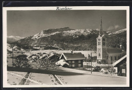 AK Riezlern, Teilansicht Mit Kirche Im Winter  - Otros & Sin Clasificación