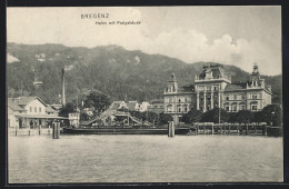 AK Bregenz, Hafen Mit Postgebäude, Vom Wasser Gesehen  - Autres & Non Classés