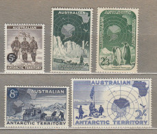 AUSTRALIA ANTARCTIC 1957-1959 Research Mi 1-5 MNH(**) #Fauna675 - Nuevos