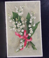 1412 THEME . LOT DE TROIS CARTES . PAYSAGE  . FLEURS . MUGUET  . A VOIR - Other & Unclassified