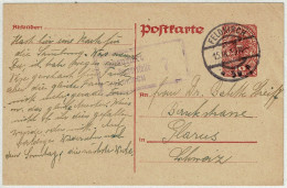 Oesterreich / Austria 1919, Ganzsachen-Karte Feldkirch - Glarus (Schweiz), Zensur / Censor - Cartes Postales