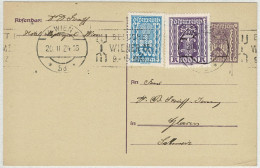 Oesterreich / Austria 1924, Ganzsachen-Karte Wien - Glarus (Schweiz), Inflation - Postkarten