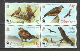 Gibraltar 1996 Mi 774-777 MNH WWF - BIRDS OF PREY - Ongebruikt