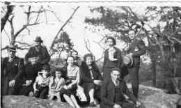 Grande Photo D'une Famille élégante Dans La Foret De Fontainebleau En 1938 - Personas Anónimos