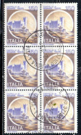 REPUBBLICA ITALY 1980 CASTELLI D'ITALIA CASTLES CASTLE CASTELLO MIRAMARE TRIESTE LIRE 150 BLOCCO BLOCK USATO USED - 1971-80: Gebraucht