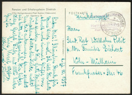 HEIMKEHRERPOST Portofrei !!!! HETTIGENBEUERN über BUCHEN Odenwald 1959 LANDPOSTSTEMPEL Blau Privat-AK Pension Diedrich - Covers & Documents