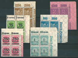 MiNr. 239, 242, 287, 295, 314, D 73 ** Oberrand Bogenecken (0406) - Unused Stamps