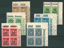 MiNr. 209, 239, 242, 280, 287, 290 Oberrand Bogenecken ** (0407) - Unused Stamps