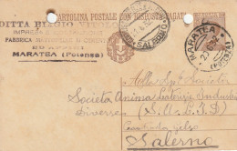 Italy. A218. Maratea. 1932. Cartolina Postale Con Bollo PUBBLICITARIO .... FABBRICA MATTONELLE In CEMENTO .... - Marcophilia