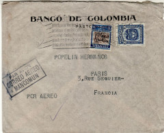 COLOMBIA 1934 AIRMAIL LETTER SENT TO PARIS - Colombia