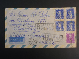 DP18 BRAZIL BELLE LETTRE RECO  . CONGO FINO A BIENNE  SUISSA + AFFRAN. INTERESSANT++ - Storia Postale