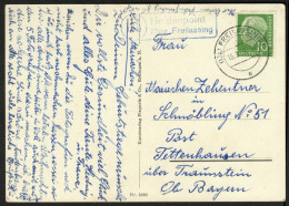 13b HEIDENPOINT über FREILASSING 1959 LANDPOSTSTEMPEL Blau Auf AK > Schmöbling Bei Tettenhausen Traunstein - Cartas & Documentos