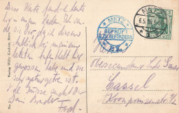 Allemagne Occupation Allemande Carte Postale + Timbre Cachet Geprüft Zu Befördern - Metz 6.5.16 Guerre 1914 1918 - Ocupación 1914 – 18