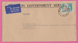 ON GOVERNEMENT SERVICE. LETTRE PAR AVION DE MASERU POUR LONDRES, 1965. - 1965-1966 Autonomia Interna