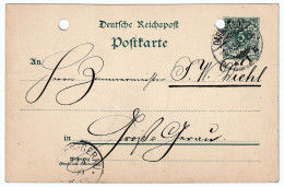 Imperial Germany 5 Pfennig Postcard 22.04.1899 Belle-Époque Corespondenz-Karte Darmstadt Zu Groß-Gerau - Postcards