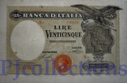 ITALIA - ITALY 25 LIRE 24/01/1918 PICK 42a VF+ RARE - 25 Lire