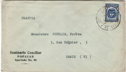 COLOMBIA 1932 LETTER SENT  FROM POPAYAN TO PARIS - Colombie
