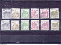 BERLIN 1977-1982 CHÂTEAUX Yvert 496b + 498b + 499AB + 574b-575b + 633b NEUF** MNH Cote : 35,60 Euros - Unused Stamps