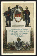 AK Köln, Kameradschaftlicher Kriegerverein Ehem. 65er, Soldaten In Uniform  - Regimenten
