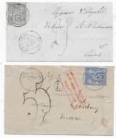 2 Lettres Timbres Type SAGE Taxe Manuscrites 25 Lettre Territoriale  Et 55 Double Port - 1877-1920: Semi-Moderne