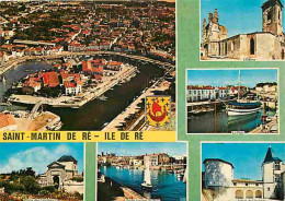 17 - Ile De Ré - Saint Martin De Ré - Multivues - Bateaux - Blasons - Flamme Postale - CPM - Voir Scans Recto-Verso - Saint-Martin-de-Ré