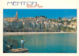 06 - Menton - Vue Générale - Pecheur à La Ligne - CPM - Carte Neuve - Voir Scans Recto-Verso - Menton