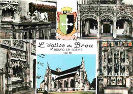 01 - Bourg En Bresse - Eglise De Brou - Multivues - Blasons - CPM - Voir Scans Recto-Verso  - Brou - Kerk