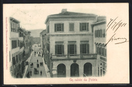 Cartolina Pistoia, Strassenpartie Aus Der Vogelschau  - Pistoia