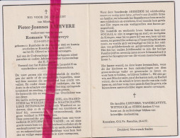 Devotie Doodsprentje Overlijden - Pieter Lefevere Wedn Romanie Vandecaveye - Rumbeke 1866 - Roeselare 1957 - Esquela