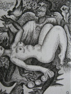 Exlibris Erotic Nude Bookplate Etching Vladimir Vereschagin Russia - Ex Libris