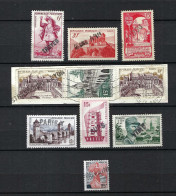 FRANCE Ca.1950-59: Lot D'obl. Avec Oblitérations Linéaires - Used Stamps