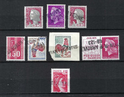 FRANCE Ca.1960-69: Lot D'obl. Avec Oblitérations Linéaires - Usati