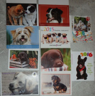 Petit Calendrier Poche Lot De 10 Petits Calendriers Chien Chiot 2013 à 2016 - Kleinformat : 2001-...