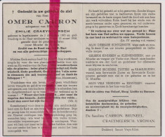 Devotie Doodsprentje Overlijden - Omer Carron Echtg Emilie Craeymeersch - Ingelmunster 1893 - Pittem 1958 - Obituary Notices