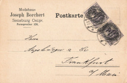 Allemagne Allenstein Timbre Surcharge Traité De Versailles Sur Carte Postale Postkarte écrite En 1920 , Paire Attachée - Allenstein