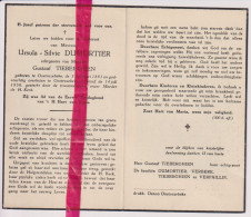 Devotie Doodsprentje Overlijden - Ursula Dumortier Echtg Gustaaf Tieberghien - Oostrozebeke 1881 - 1958 - Obituary Notices