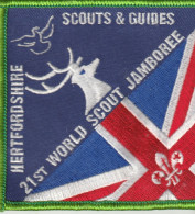 SCOUTING UK  --  21st WORLD SCOUT JAMBOREE  --  2007  --  HERTFORDSHIRE --  SCOUT, SCOUTISME, JAMBOREE  -- OLD PATCH  -- - Movimiento Scout