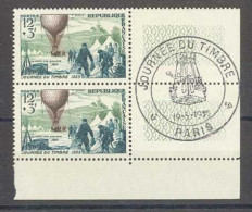 Yvert 1018 - Journée Du Timbre 1955 - Ballon   - Bloc De 2 Timbres Neufs Sans Trace De Charnière - Bord De Feuille  - - Neufs