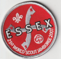 SCOUTING UK  --  ESSEX  --   21st WORLD SCOUT JAMBOREE  2007  --  SCOUT, SCOUTISME, JAMBOREE  -- OLD PATCH  -- - Movimiento Scout