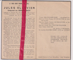 Devotie Doodsprentje Overlijden - Jules Ollevier Echtg Romanie Naert - Ardooie 1874 - Roeselare 1944 - Obituary Notices